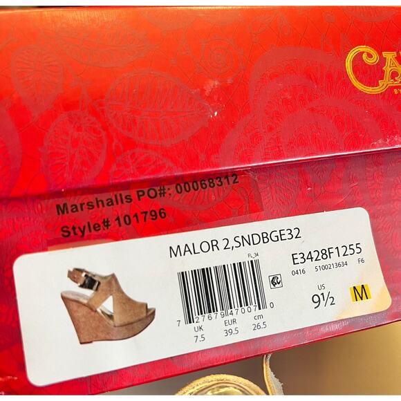 NEW Carlos Santana ESPADRILLE SANDALS Malor Slingback Platform Wedge SHOES 9.5 - Picture 7 of 8